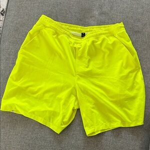 Men’s lululemon neon yellow shorts